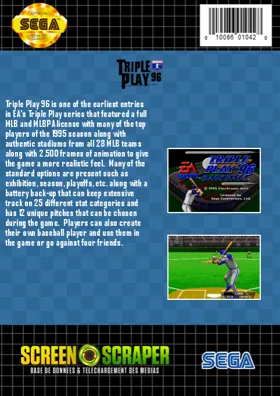 Triple Play 96 (USA) box cover back